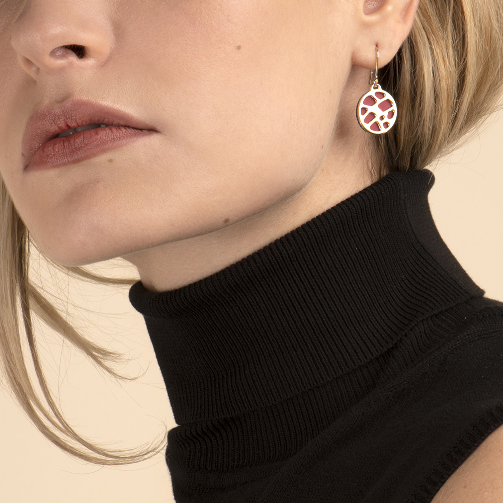 Boucles d'oreilles Dormeuses Tresse, Finition argentée, Sun / Marine image number 5